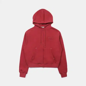 Badblood 로고 자수 레드 후드티