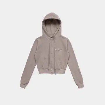 Badblood 그레이 크롭 후드티 더블 지퍼