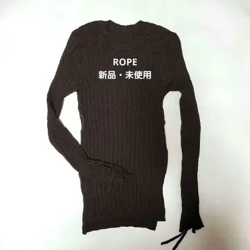 ROPE 로페 리브 긴팔 스웨터 브라운