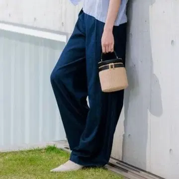 23구 데님 라이크 샴브레이 턱 와이드 팬츠 워셔블