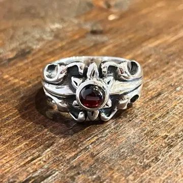 Sterling 실버 925 반지 - 27호 Red Garnet