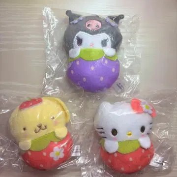 산리오 딸기 싸개 마스코트 키티, 쿠로미, 폼폼푸딩 3개 세트