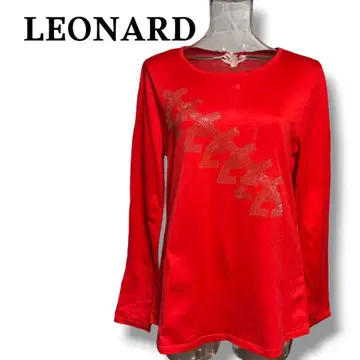 *LEONARD *선명한 레드 긴팔 T셔츠*레오나르
