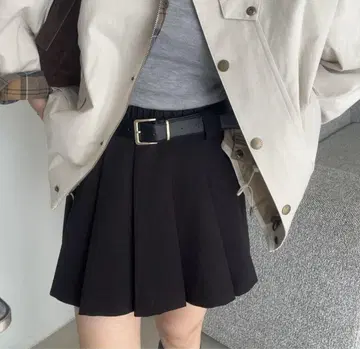 SNIDEL 레이어드 디자인 플리츠 스커트 쇼츠 BLK 0