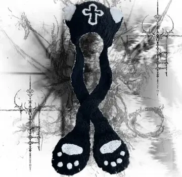 복슬복슬 고양이 귀 니트 모자 [ 발바닥 장갑 ]