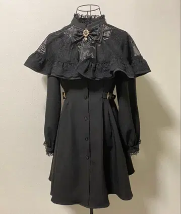 로지타 Rojita 2WAY 레이스 케이프 초커 세트 원피스 블랙