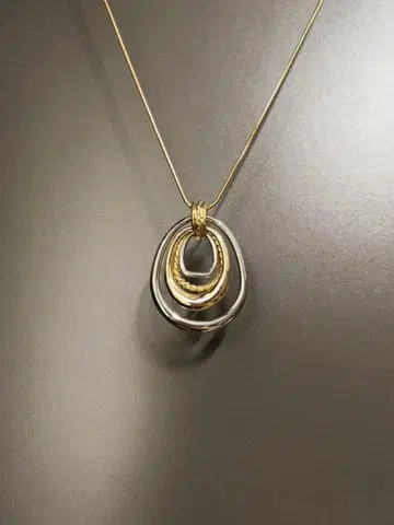 골드 실버 겹침 반지 목걸이