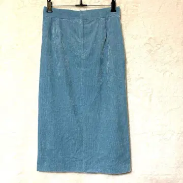 새상품급 [INDIVI] 코듀로이 타이트 스커트 라이트 블루 슬릿