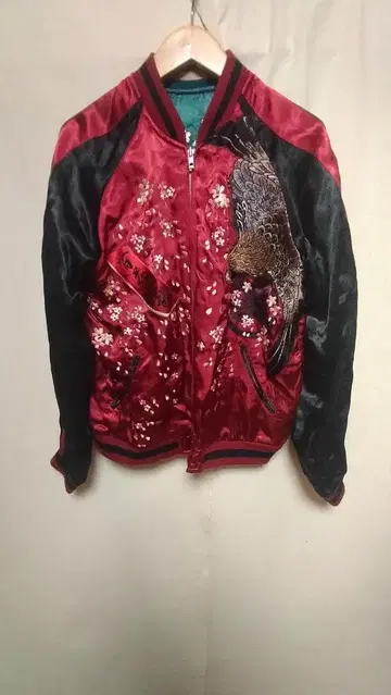 백화요란 일본풍 패턴 양면 자수 리버서블 레이온 스카잔 정품 M