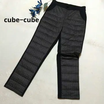 cube-cube 그레이 계열 체크 무늬 캐주얼 팬츠 다운 센소유니코