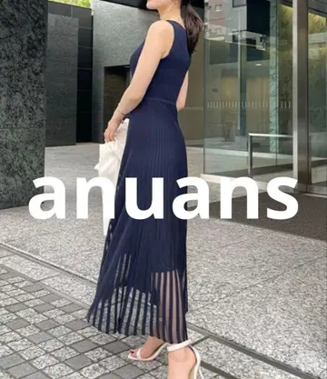 새상품급 anuans 슬리브리스 원피스 FREE 네이비 여성용
