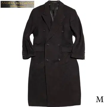 캐시미어 [ vintage ] 맥시 길이 롱 더블 체스터 코트 브라운 M