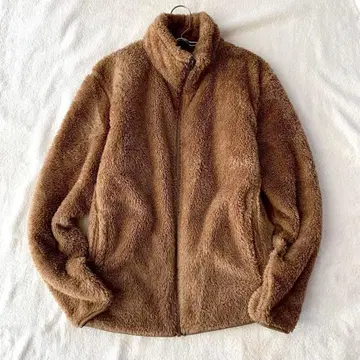 [ 유니클로 ] 보아 자켓 풀 집업 하이넥 포켓 있음 긴팔 S