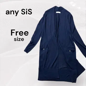 any SiS 새상품급 다크 네이비 롱 가디건 온워드 얇은 소재