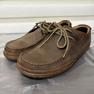 y110605 Clarks 가죽 모카신 브라운 영국제