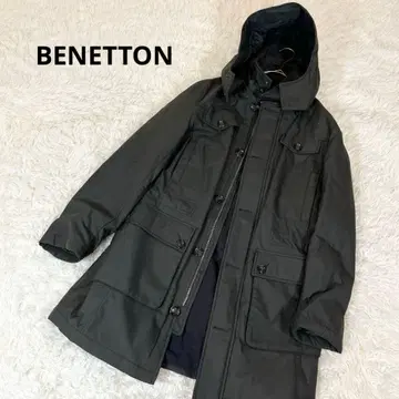 베네통 후드 2way 밀리터리 코트 점퍼 방한 아우터 워셔블