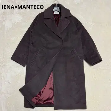 새상품급 IENAXMANTECO 오버 사이즈 체스터 코트 퍼플