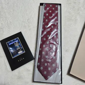 TAYA 버건디 무늬 넥타이 새상품