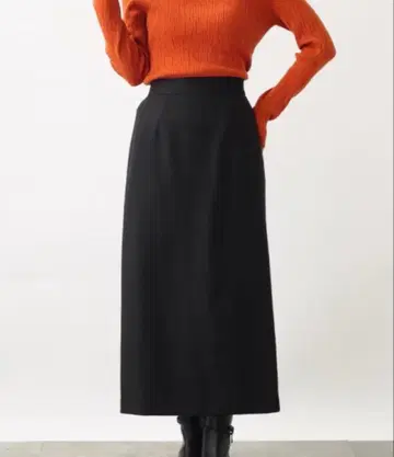 맥시 타이트 스커트 롱 스커트 블랙