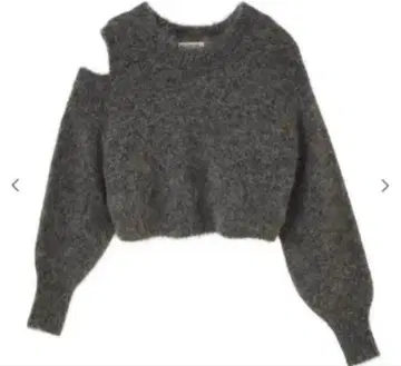 COCO DEAL 슬릿 숄더 모헤어 MIX 니트