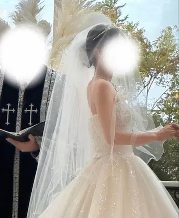 일본제 러브 티아라 웨딩 베일 미디엄 멜로우