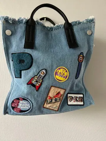 데님 토트백