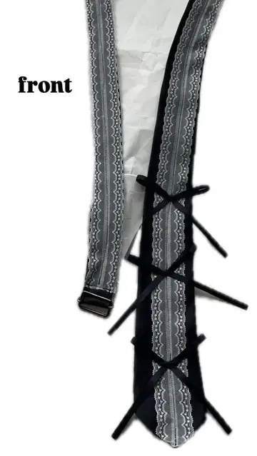 레이스 디자인 벨트 넥타이 블랙과 그레이