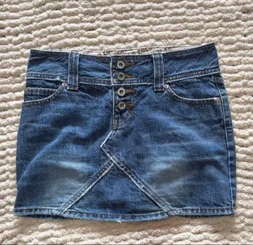 헤이세이 갸루 Y2K 그런지 펑크 데님 미니 스커트