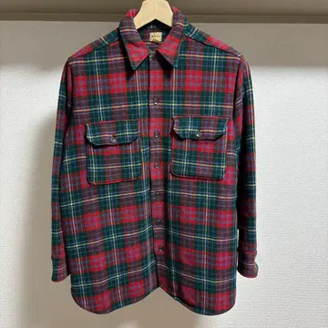 40s 50s 빈티지 셔츠 울 코튼 플란넬 셔츠 밴드 포함