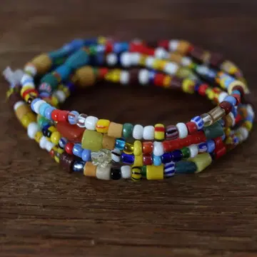 크리스마스 비즈 화이트 하트 아프리칸 비즈 잠자리 볼 한 줄