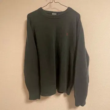 다크 그린 크루넥 스웨터