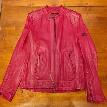 UNION JAP 빨간색 가죽 자켓 L 사이즈