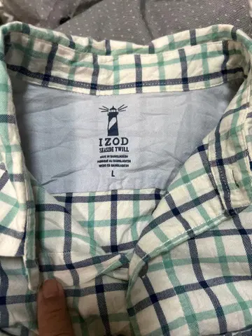 IZOD 구제 의류 긴팔 셔츠 체크 L 사이즈