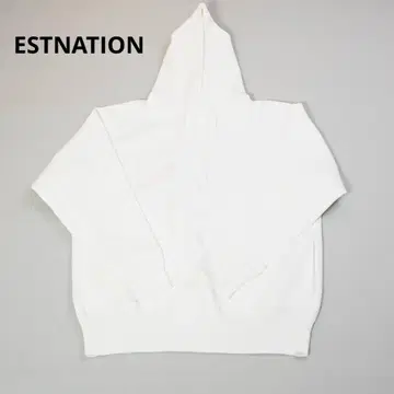 338 에스트네이션 밀라노 리브 후드티 후디 화이트