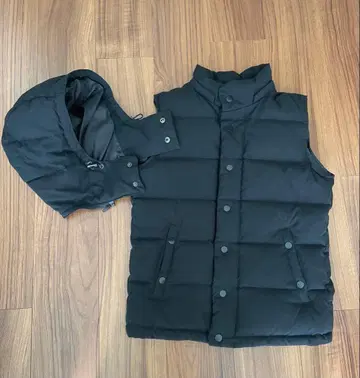 나노 유니버스 다운 베스트 후드 탈부착 가능 블랙 남성용 S 사이즈