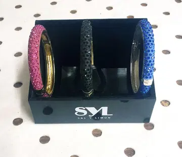 SAL Y LIMON 크리스탈 큐빅 뱅글 3종 Set