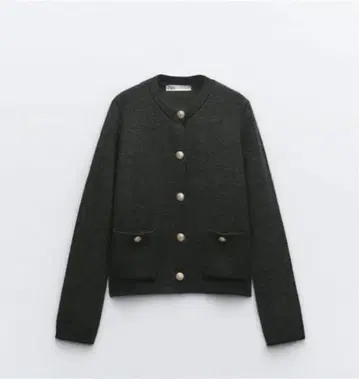 ZARA 골드 버튼 니트 가디건