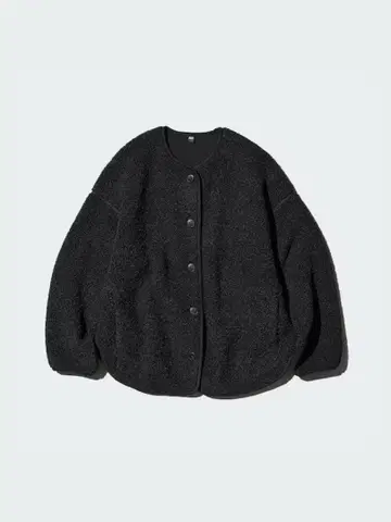 유니클로 보아 플리스 릴랙스 가디건 블랙