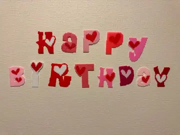 미니 펄러비즈 해피 벌스데이 [ 하트 폰트 ] 핑크 계열