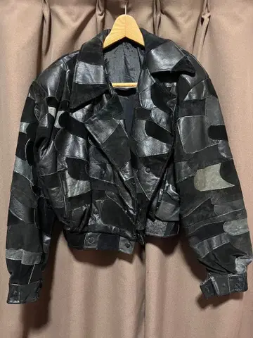 패치워크 가죽 자켓