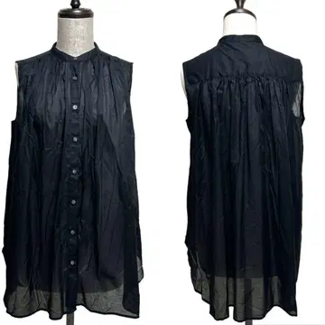 케티 셰리 코튼 슬리브리스 튜닉 블라우스 시어 M