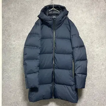 유니클로 심리스 다운 코트 네이비 L