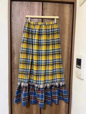 BEAMS BOY 비에라 체크 캉캉 스커트