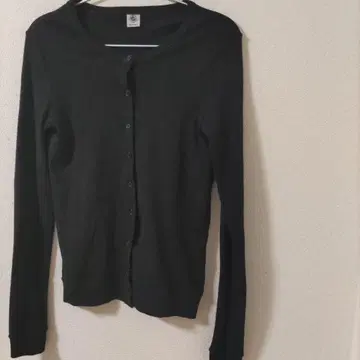 PETIT BATEAU 코튼 가디건 XS 블랙