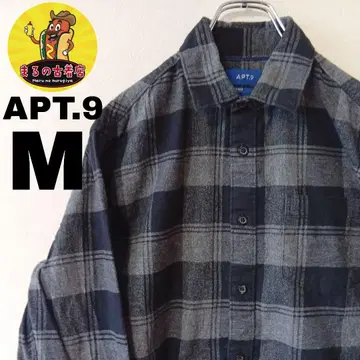 USA 구제 의류 APT.9 플란넬 셔츠 M 블랙 그레이 체크