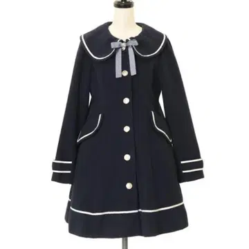 Amavel 아마벨 원피스 롱 코트 네이비 마린 리본