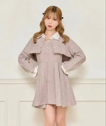 아프레 주르 트위드 미니 원피스 숏 자켓