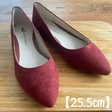 새상품급 WA 오리엔탈 트래픽 버건디 스웨이드 느낌 펌프스 26cm