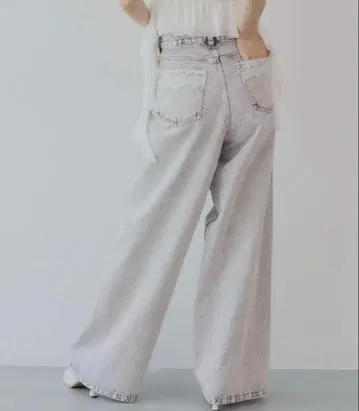 Chico 포켓 레이스 와이드 데님 그레이