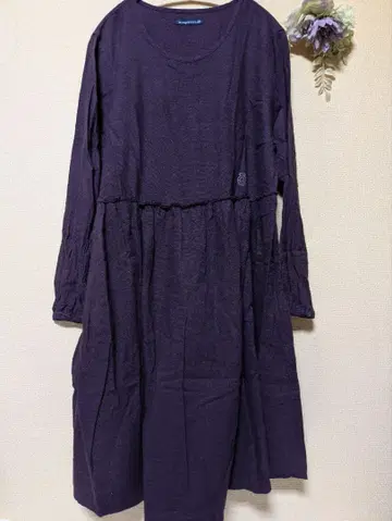 drugstore's 드럭스토어 보르도 긴팔 플란넬 원피스 돼지 자수